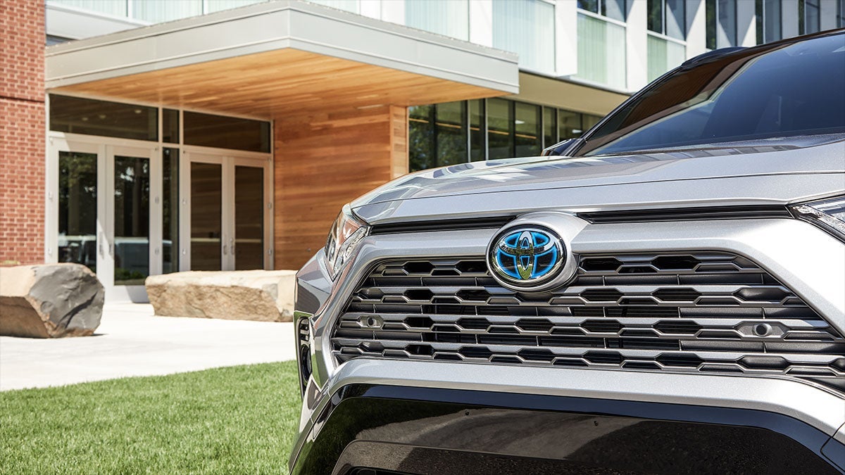 Close up image of a Toyota grille - Matick Toyota in Macomb Township MI